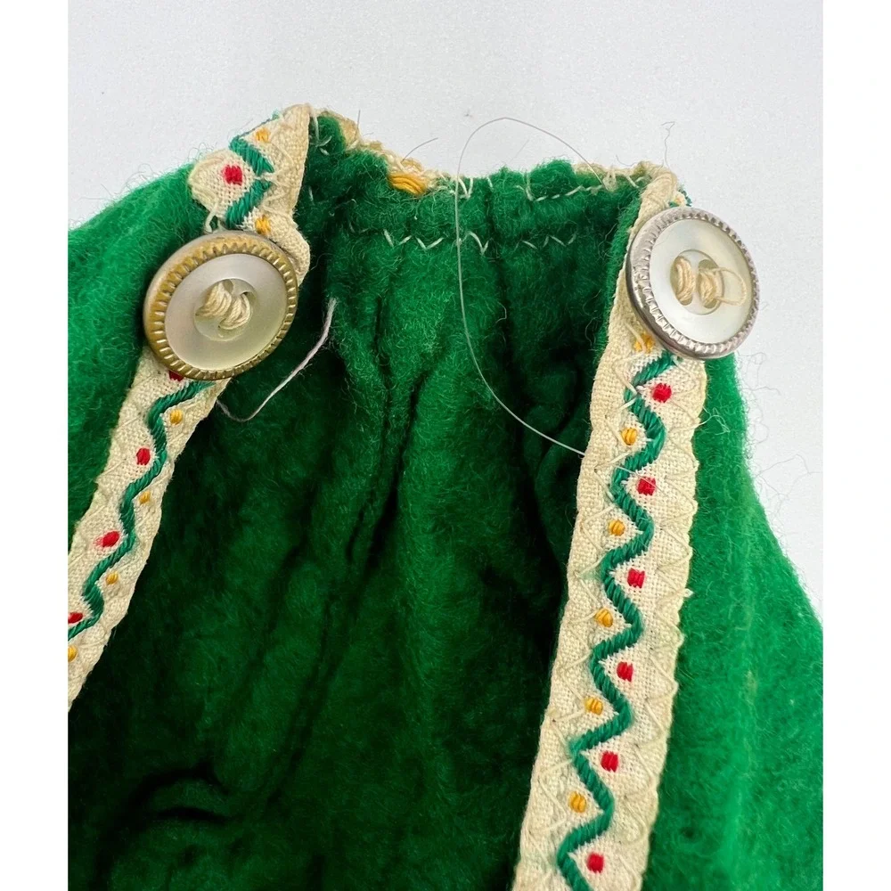 Vintage Green‎ Felt Doll Cloak European Medieval Folklore Dress Up Handmade